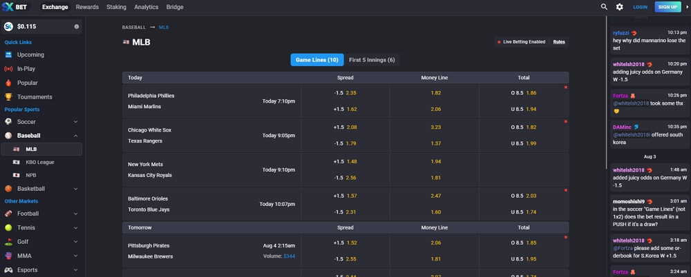 SX Bet crypto sports betting exchange