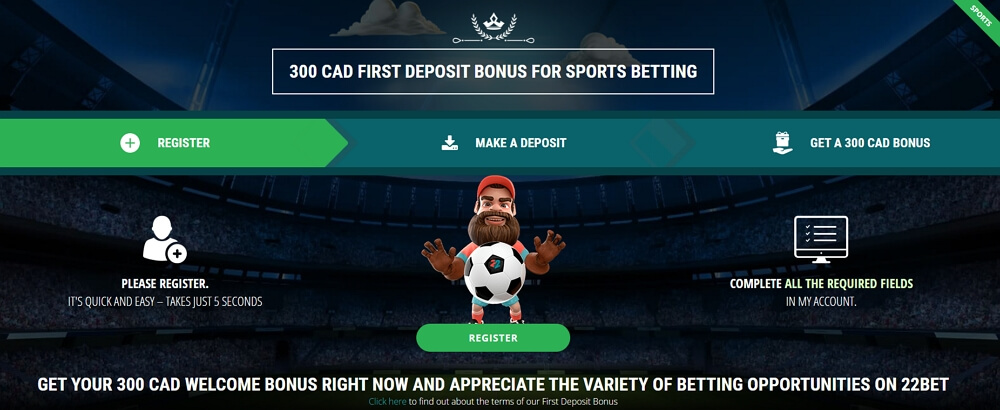 22bet sports welcome bonus